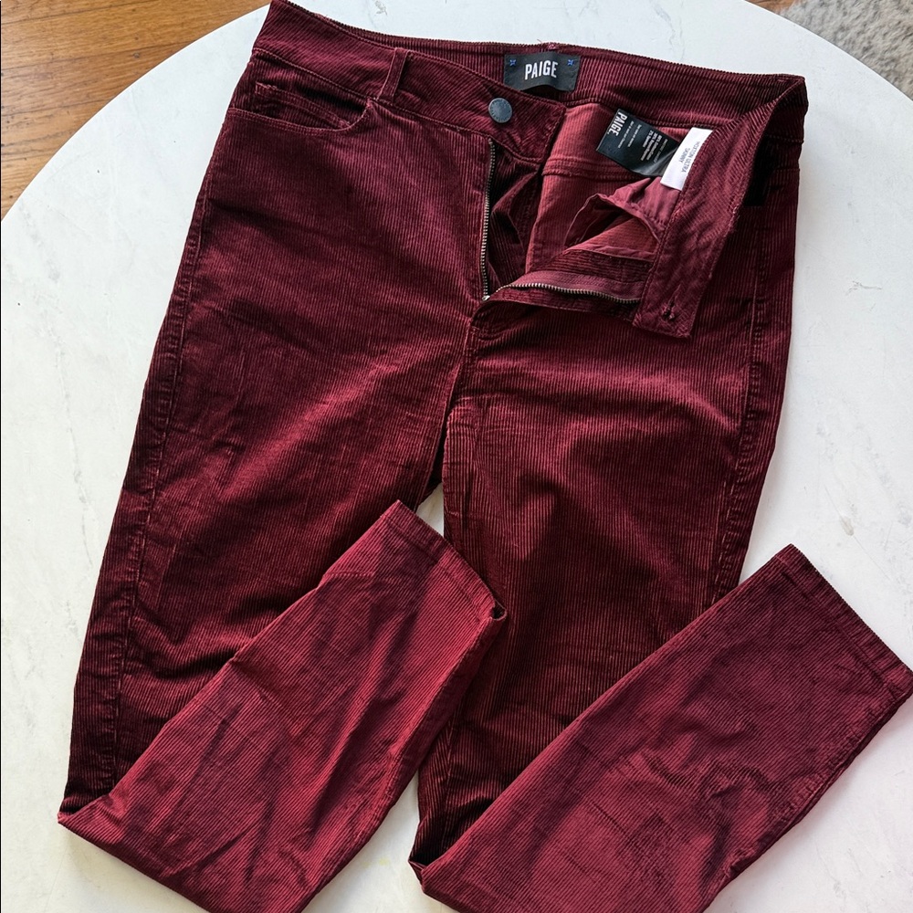 PAIGE Rich Burgundy Corduroy Trousers